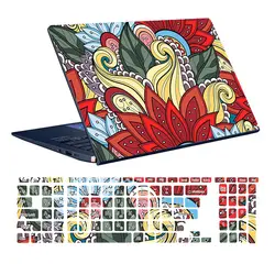 اسکین لپ تاپ طرح Flower کد ۰۹ به همراه استیکر کیبورد