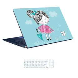 اسکین لپ تاپ طرح Girl کد 40 به همراه استیکر کیبورد
