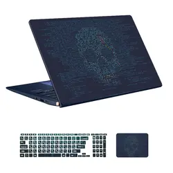 اسکین لپ تاپ طرح Hacker کد ۱۹ به همراه استیکر کیبورد