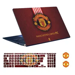 اسکین لپ تاپ طرح Manchester United کد 01 به همراه استیکر کیبورد