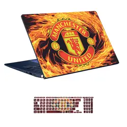 اسکین لپ تاپ طرح Manchester کد ۰2 به همراه استیکر کیبورد