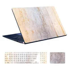 اسکین لپ تاپ طرح Marble کد ۸۱ به همراه استیکر کیبورد