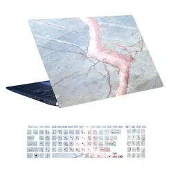 اسکین لپ تاپ طرح Marble کد 51 به همراه استیکر کیبورد