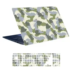 اسکین لپ تاپ طرح Military کد 10 به همراه استیکر کیبورد