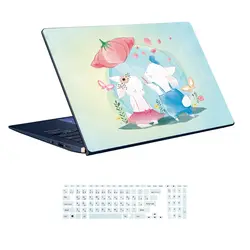 اسکین لپ تاپ طرح Rabbit کد 02 به همراه استیکر کیبورد