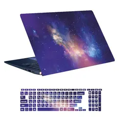 اسکین لپ تاپ طرح Space کد ۵۲ به همراه استیکر کیبورد