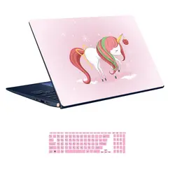 اسکین لپ تاپ طرح Unicorn کد 01 به همراه استیکر کیبورد