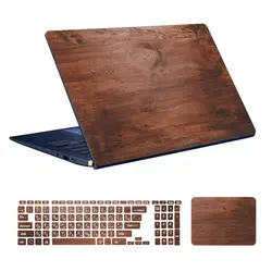 اسکین لپ تاپ طرح Wood کد ۱۴ به همراه استیکر کیبورد