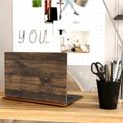 اسکین لپ تاپ طرح Wood کد ۱۱ به همراه استیکر کیبورد