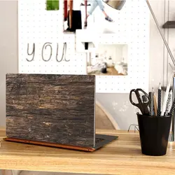 اسکین لپ تاپ طرح Wood کد ۱۲ به همراه استیکر کیبورد