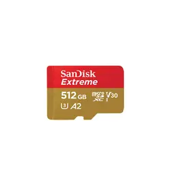 کارت حافظه microSDXC سن دیسک مدل Extreme کلاس A2 استاندارد UHS-I U3 سرعت 190MBps ظرفیت 512 گیگابایت - حافظه طلایی تهران - تی ام سی مارکت - TMCMARKET