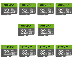 کارت حافظه microSDXC پی ان وای pny کلاس 10 استاندارد UHS-I U1 سرعت 100MBps ظرفیت32 گیگابایت بسته 10 تایی - حافظه طلایی تهران - تی ام سی مارکت - TMCMARKET