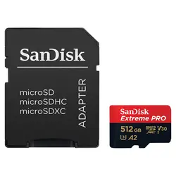 کارت حافظه microSDXC سن دیسک مدل Extreme PRO کلاس A2 استاندارد UHS-I U3 سرعت 200MBps ظرفیت 512 گیگابایت به همراه آداپتور SD - حافظه طلایی تهران - تی ام سی مارکت - TMCMARKET