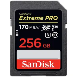 کارت حافظه SDXC سن دیسک مدل Extreme Pro V30 کلاس 10 استاندارد UHS-I U3 سرعت 200mbps ظرفیت 256 گیگابایت - حافظه طلایی تهران - تی ام سی مارکت - TMCMARKET