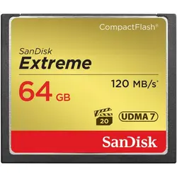 کارت حافظه CompactFlash سن دیسک مدل Extreme سرعت 800X 120MBps ظرفیت 64 گیگابایت - حافظه طلایی تهران - تی ام سی مارکت - TMCMARKET