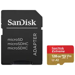 کارت حافظه microSDHC سن دیسک مدل Extreme A2 کلاس 10 استاندارد UHS-I سرعت 190MBps -90MBظرفیت 128 گیگابایت - حافظه طلایی تهران - تی ام سی مارکت - TMCMARKET