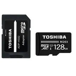 کارت حافظه microSDXC توشیبا مدل M203 کلاس 10 استاندارد UHS-I U1 سرعت 100MBps ظرفیت 128 گیگابایت به همراه آداپتور SD