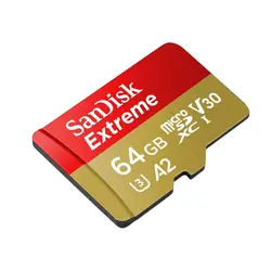 کارت حافظه microSDXC سن دیسک مدل Extreme کلاس A2 استاندارد UHS-I U3 سرعت 170MBps ظرفیت 64 گیگابایت به همراه آداپتور SD - حافظه طلایی تهران - تی ام سی مارکت - TMCMARKET