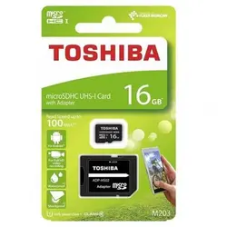 کارت حافظه microSDHC توشیبا مدل M203 کلاس 10 استاندارد UHS-I سرعت 100MBps ظرفیت 16 گیگابایت