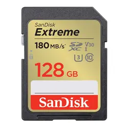 کارت حافظه SDXC سن دیسک مدل Extreme V30 کلاس 10 استاندارد UHS-I U3 سرعت 180mbps ظرفیت 128 گیگابایت - حافظه طلایی تهران - تی ام سی مارکت - TMCMARKET