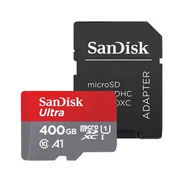 کارت حافظه microSDXC سن دیسک مدل Ultra A1 کلاس 10 استاندارد UHS-I سرعت 100MBps ظرفیت 400 گیگابایت به همراه آداپتور SD - حافظه طلایی تهران - تی ام سی مارکت - TMCMARKET