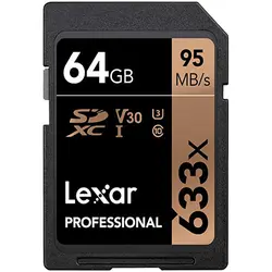 کارت حافظه SDXC لکسار مدل Professional کلاس 10 استاندارد UHS-I U3 سرعت 95MBps ظرفیت 64 گیگابایت - حافظه طلایی تهران - تی ام سی مارکت - TMCMARKET