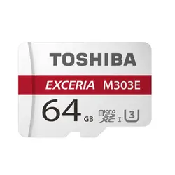 کارت حافظه microSDXC توشیبا مدل EXCERIA M303E کلاس 10 استاندارد UHS-3 سرعت 98MBps ظرفیت 64 گیگابایت - حافظه طلایی تهران - تی ام سی مارکت - TMCMARKET