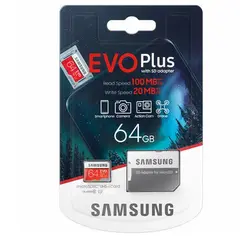 کارت حافظه microSDXC سامسونگ مدل EVO Plus کلاس 10 استاندارد UHS-I U1 سرعت 100MBps ظرفیت 32 گیگابایت به همراه آداپتور SD - حافظه طلایی تهران - تی ام سی مارکت - TMCMARKET