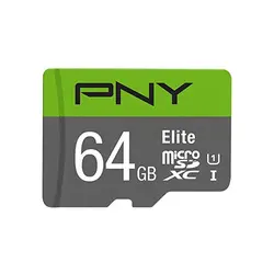 کارت حافظه‌ microSDXC پی ان وایPNY مدل elite کلاس 10 استاندارد UHS-I U1سرعت 100MBps ظرفیت 64 گیگابایت - حافظه طلایی تهران - تی ام سی مارکت - TMCMARKET