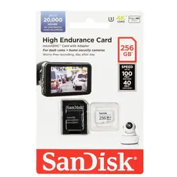 کارت حافظه microSDXC سن دیسک مدل High Endurance  استاندارد U3-4K سرعت 100MBps ظرفیت 256 گیگابایت