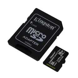کارت حافظه microSDHC کینگستون مدل Canvas plus کلاس 10 استاندارد UHS-I U1 سرعت 100MBps ظرفیت 16 گیگابایت به همراه آداپتور SD