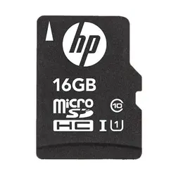 کارت حافظه microSDHC اچ پی مدل mi210 کلاس 10 استاندارد UHS-I U1 همراه با آداپتور SD ظرفیت 16 گیگابایت