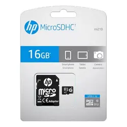 کارت حافظه microSDHC اچ پی مدل mi210 کلاس 10 استاندارد UHS-I U1 همراه با آداپتور SD ظرفیت 16 گیگابایت