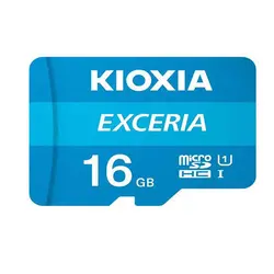 کارت حافظه‌ microSDHC کیوکسیا KIOXIA مدل EXCERIA کلاس 10 استاندارد UHS-I U1 سرعت 100MBps ظرفیت 16 گیگابایت به همراه آداپتور SD