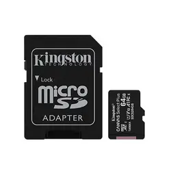 کارت حافظه microSDHC کینگستون مدل Canvas plus کلاس 10 استاندارد UHS-I U1 سرعت 100MBps ظرفیت 64 گیگابایت به همراه آداپتور SD - حافظه طلایی تهران - تی ام سی مارکت - TMCMARKET