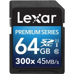کارت حافظه SDXC لکسار مدل Premium کلاس 10 استاندارد UHS-I U1 سرعت 45MBps 300X ظرفیت 64 گیگابایت - حافظه طلایی تهران - تی ام سی مارکت - TMCMARKET
