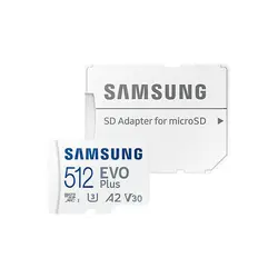 کارت حافظه microSDXC سامسونگ مدل Evo Plus کلاس 10 استاندارد UHS-I U3 سرعت 130MBps همراه با آداپتور SD ظرفیت 512 گیگابایت - حافظه طلایی تهران - تی ام سی مارکت - TMCMARKET