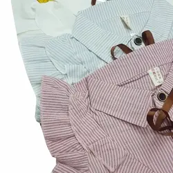 شومیز دخترانه آستین کوتاه راه‌راه