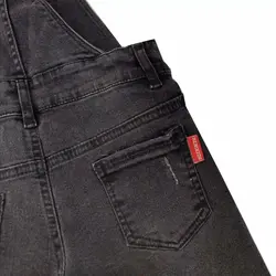 شلوار پیشبندی جین ذغالی