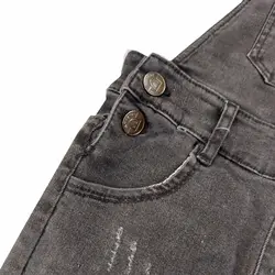 شلوار پیشبندی جین ذغالی