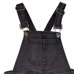 شلوار پیشبندی جین ذغالی