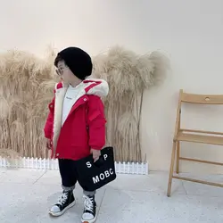 کاپشن دخترانه/پسرانه کتان قرمز