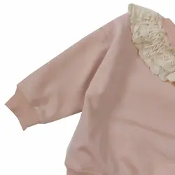 بلوز دخترانه صورتی یقه گیپور