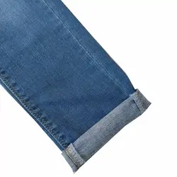 شلوار جین دخترانه/پسرانه راسته روشن (بند مشکی)