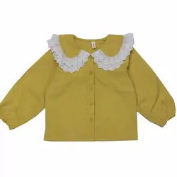 شومیز دخترانه یقه چیندار سفید