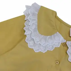 شومیز دخترانه یقه چیندار سفید