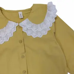 شومیز دخترانه یقه چیندار سفید