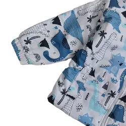 کاپشن دخترانه/پسرانه طوسی طرح دایناسور