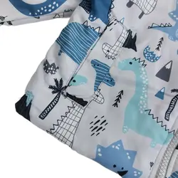 کاپشن دخترانه/پسرانه طوسی طرح دایناسور