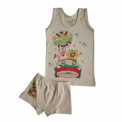 ست رکابی و شورت پسرانه پادار باب اسفنجی